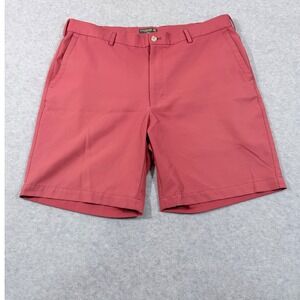 Peter Millar Crown Sport Shorts Mens 36 Salmon Pink Excellent Performance Golf